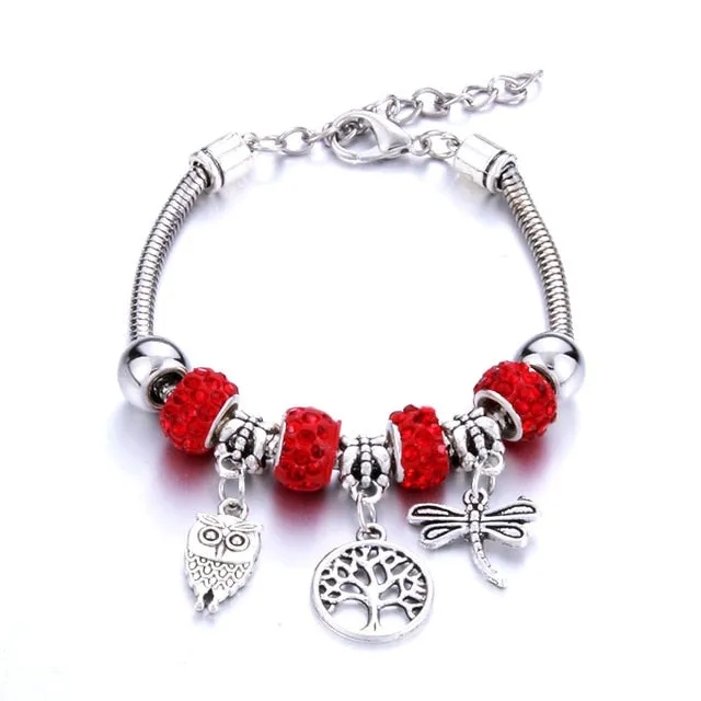 Dragonfly Bracelet Open Bangle Tree of Life