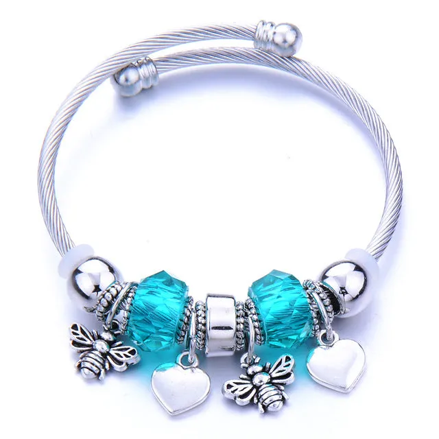 Dragonfly Bracelet Open Bangle Tree of Life