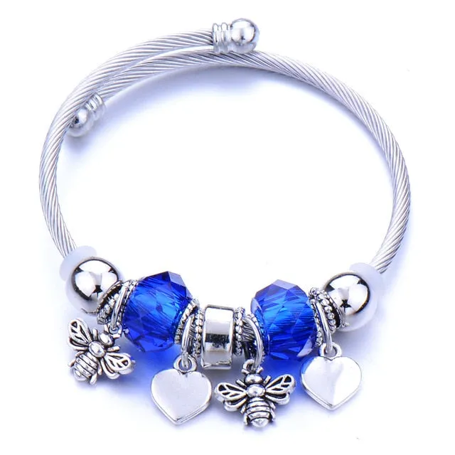 Dragonfly Bracelet Open Bangle Tree of Life