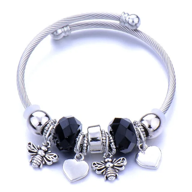 Dragonfly Bracelet Open Bangle Tree of Life