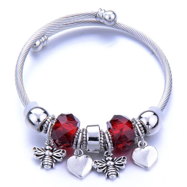 Dragonfly Bracelet Open Bangle Tree of Life