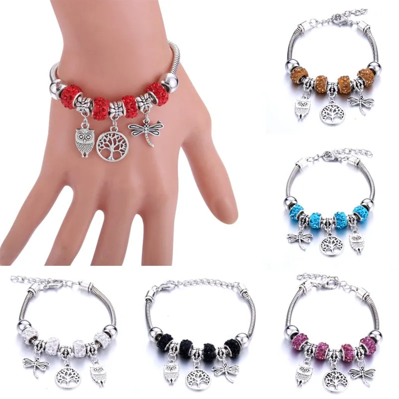 Dragonfly Bracelet Open Bangle Tree of Life
