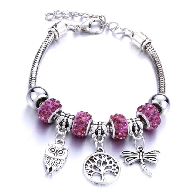 Dragonfly Bracelet Open Bangle Tree of Life