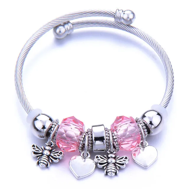 Dragonfly Bracelet Open Bangle Tree of Life