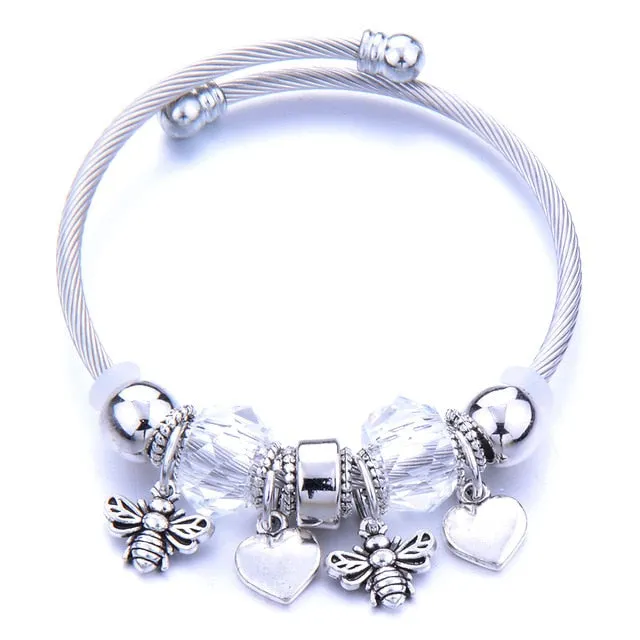Dragonfly Bracelet Open Bangle Tree of Life