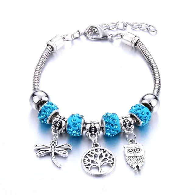 Dragonfly Bracelet Open Bangle Tree of Life
