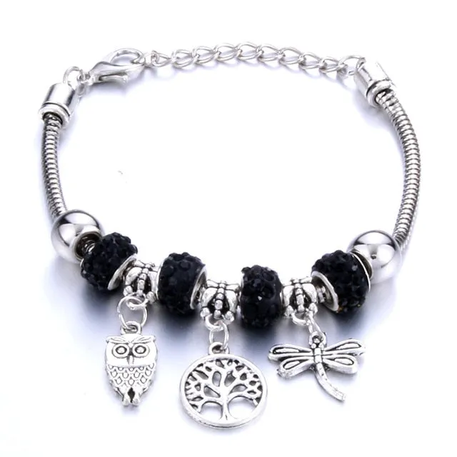 Dragonfly Bracelet Open Bangle Tree of Life