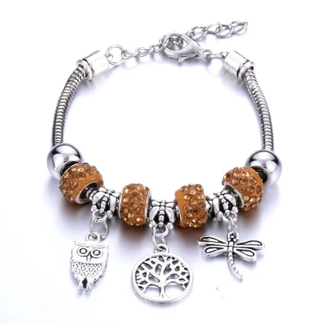 Dragonfly Bracelet Open Bangle Tree of Life