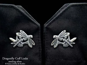 Dragonfly Cuff Links Sterling Silver