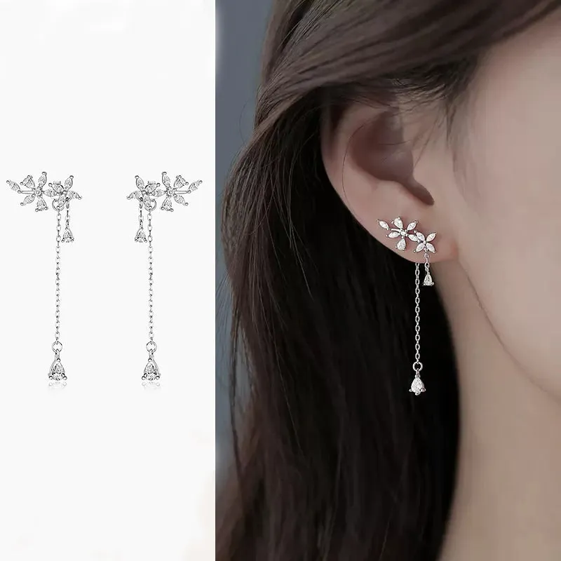 Drill Zircon Hoop Earrings For Women Anniverssary Jewelry