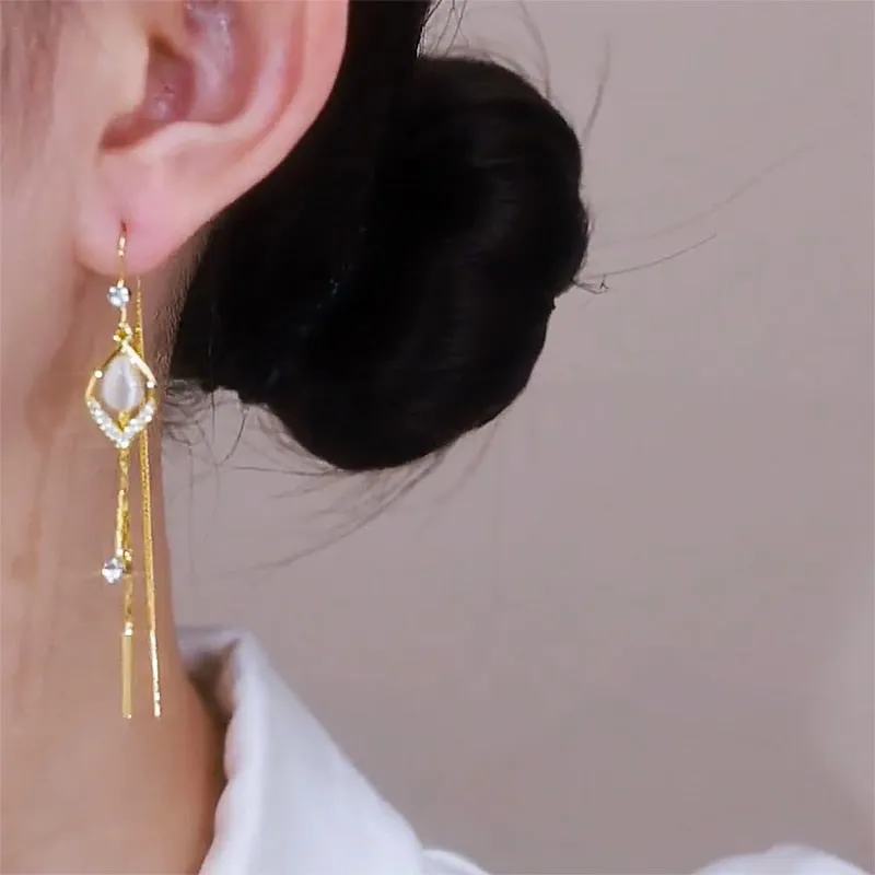 Drill Zircon Hoop Earrings For Women Anniverssary Jewelry