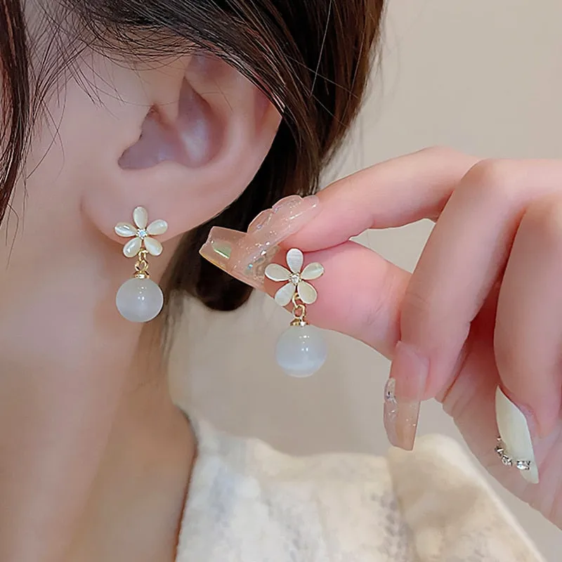 Drill Zircon Hoop Earrings For Women Anniverssary Jewelry