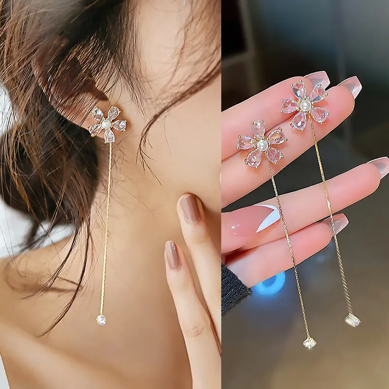 Drill Zircon Hoop Earrings For Women Anniverssary Jewelry