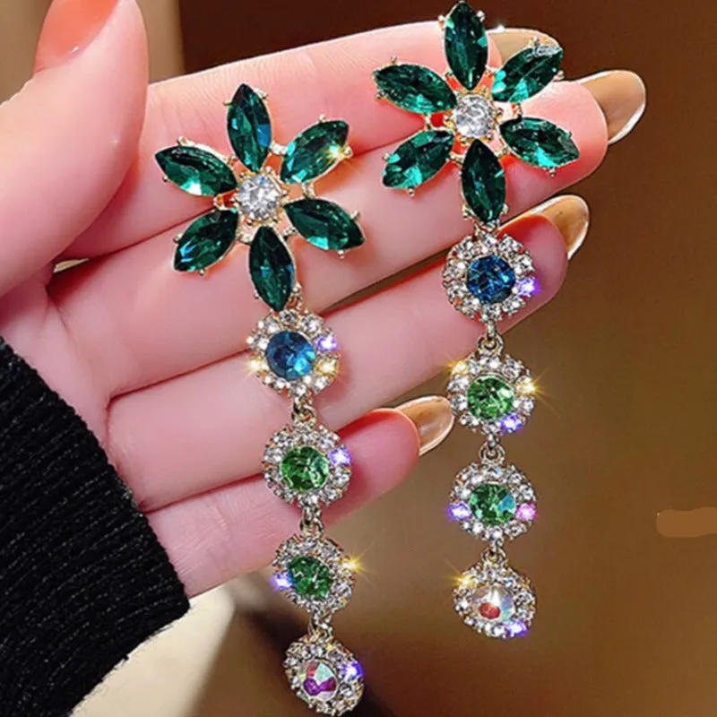 Drill Zircon Hoop Earrings For Women Anniverssary Jewelry
