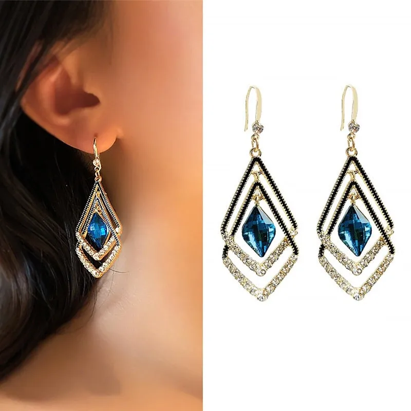 Drill Zircon Hoop Earrings For Women Anniverssary Jewelry