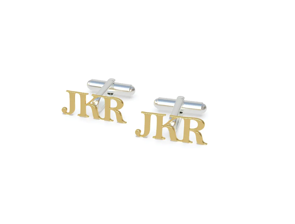 Duo-tone Initial Cufflink