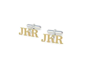 Duo-tone Initial Cufflink