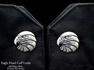Eagle Head Cuff Links Sterling Silver