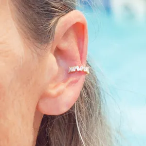 Ear Cuff with Cubic Zirconia in Gold Vermeil (no piercing needed)