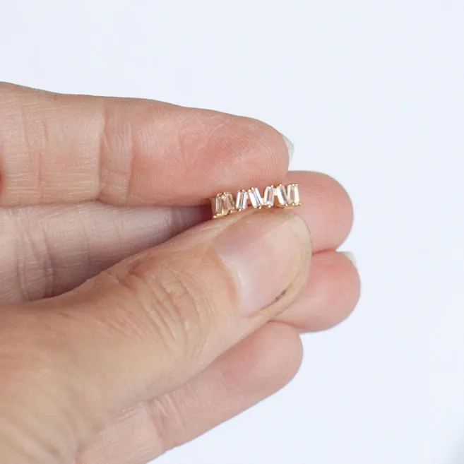 Ear Cuff with Cubic Zirconia in Gold Vermeil (no piercing needed)