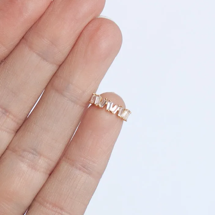 Ear Cuff with Cubic Zirconia in Gold Vermeil (no piercing needed)