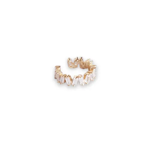 Ear Cuff with Cubic Zirconia in Gold Vermeil (no piercing needed)