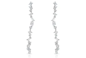 Earrings 18kt White Gold and 3.15 carats of Mixed-Cut Inline Diamond