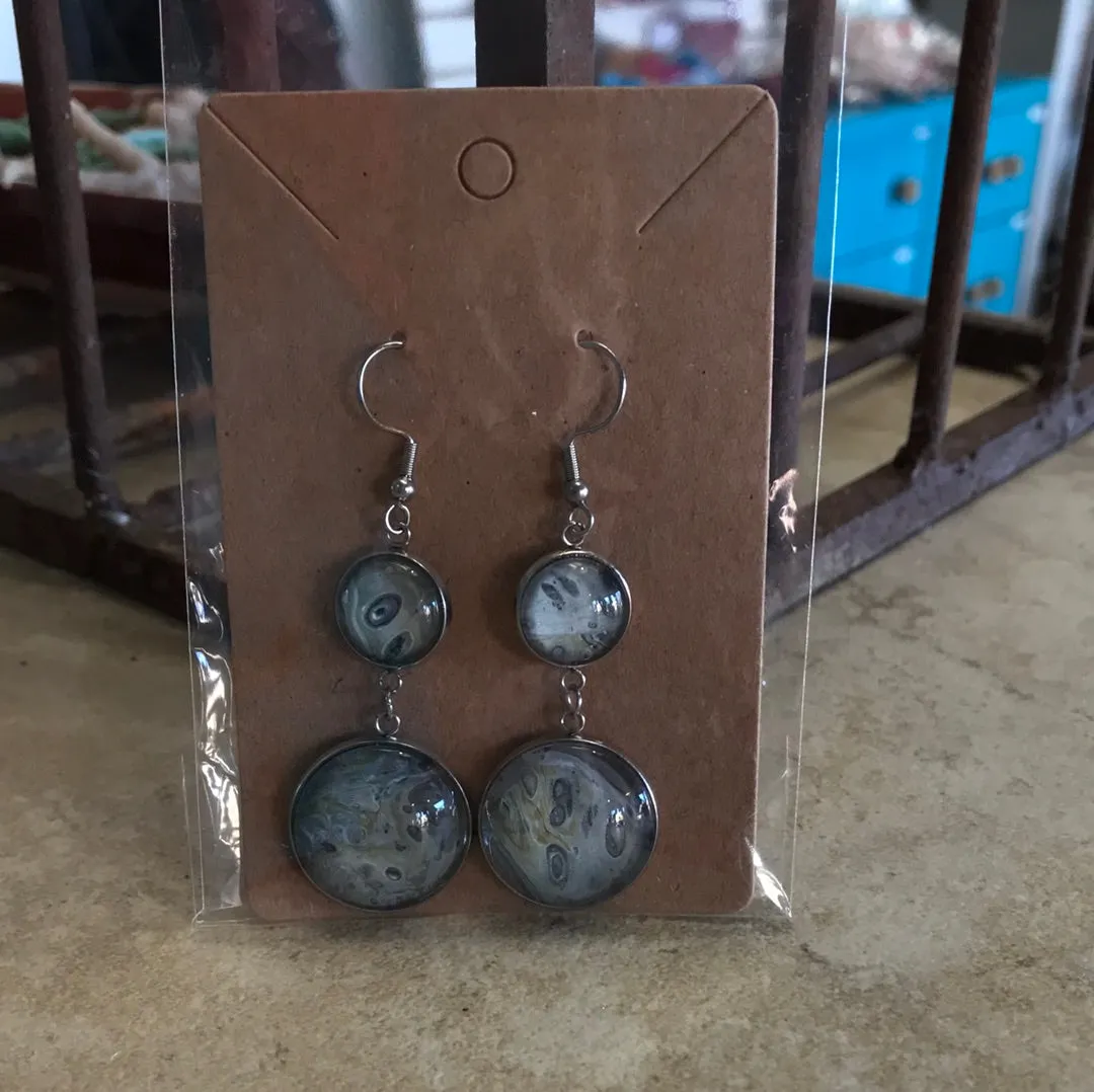 Earrings - Hand Painted Double Round