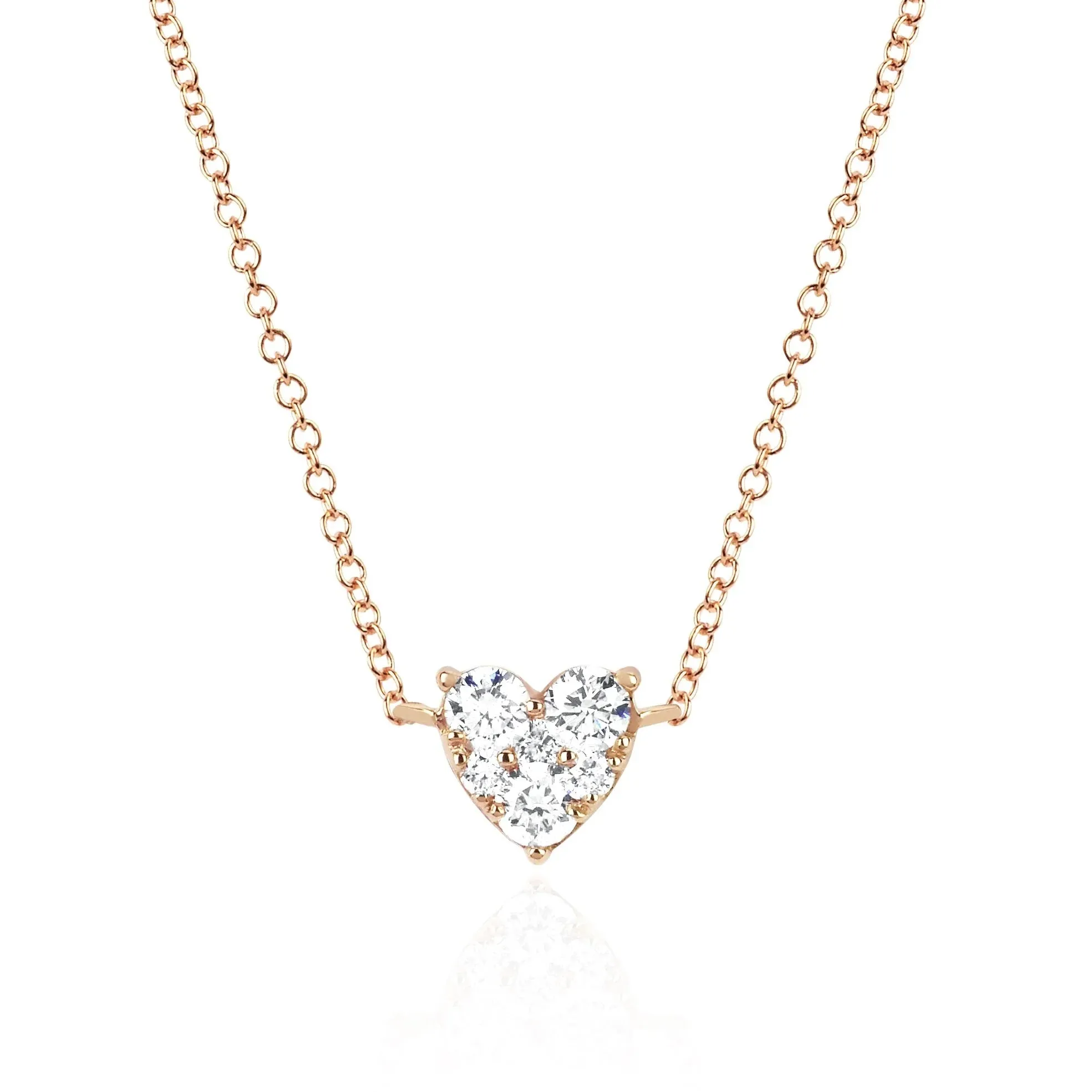 EF Collection Full Cut Diamond Heart Choker Necklace
