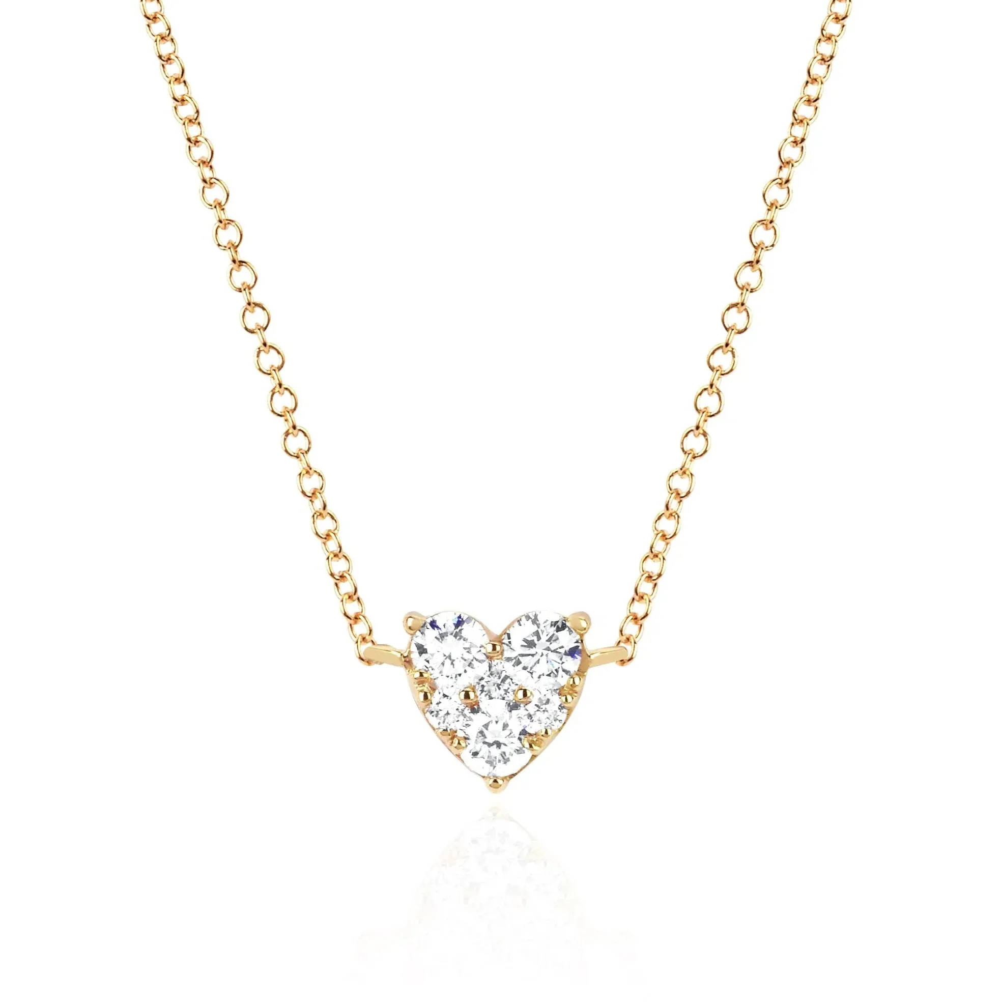 EF Collection Full Cut Diamond Heart Choker Necklace