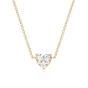 EF Collection Full Cut Diamond Heart Choker Necklace