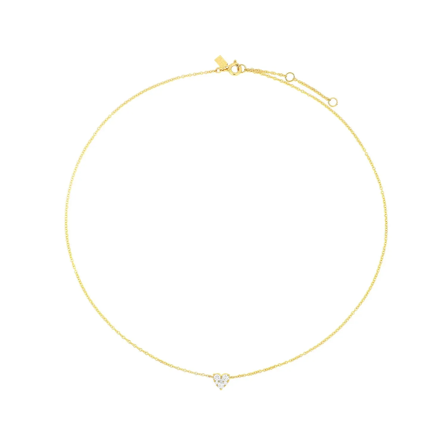 EF Collection Full Cut Diamond Heart Choker Necklace