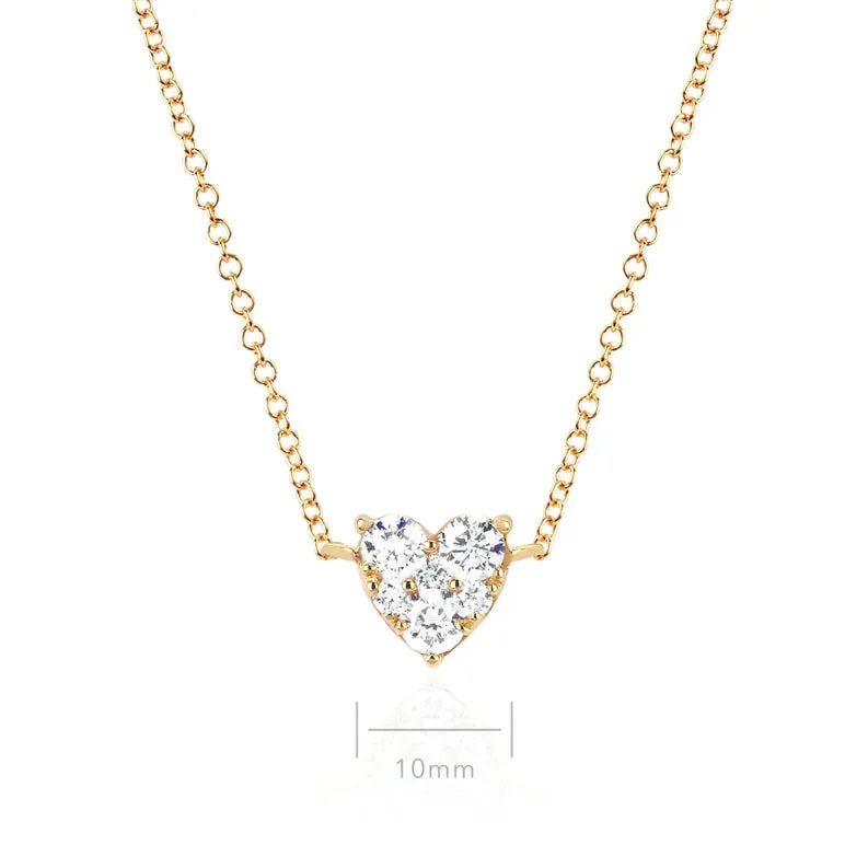 EF Collection Full Cut Diamond Heart Choker Necklace