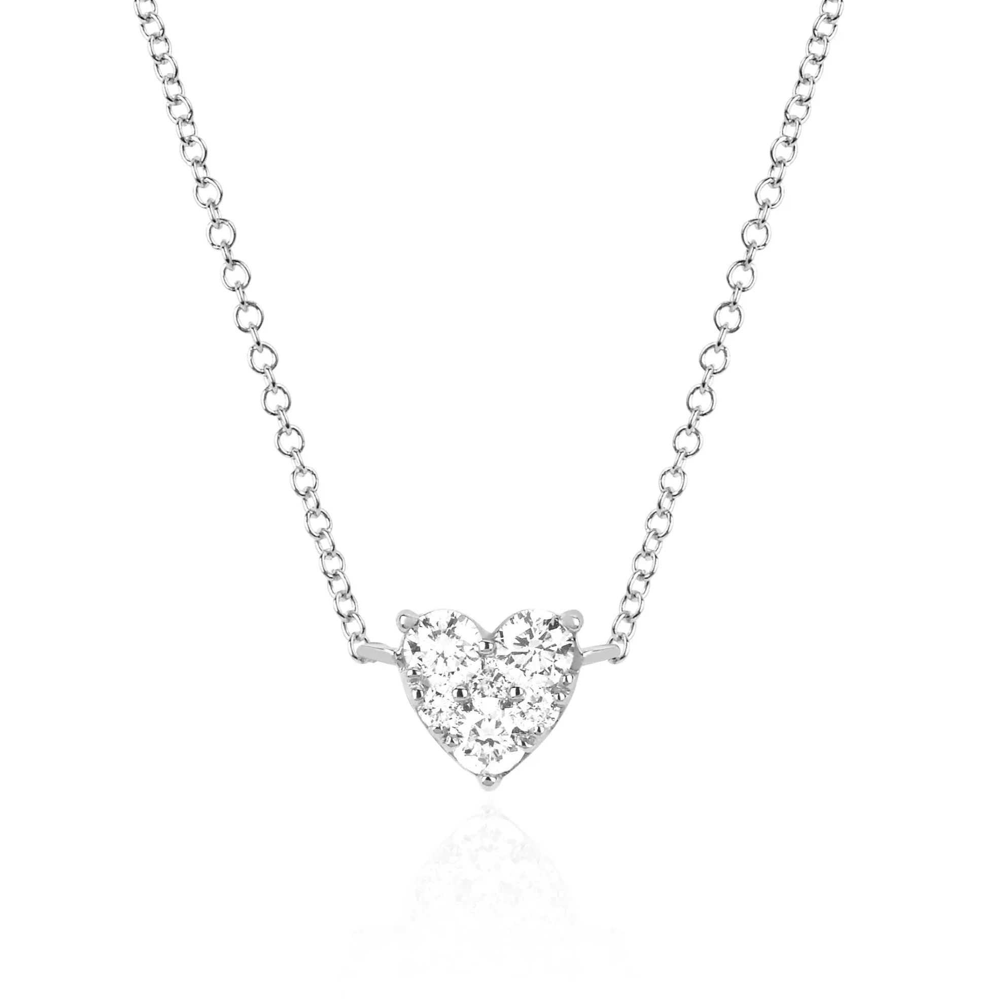 EF Collection Full Cut Diamond Heart Choker Necklace