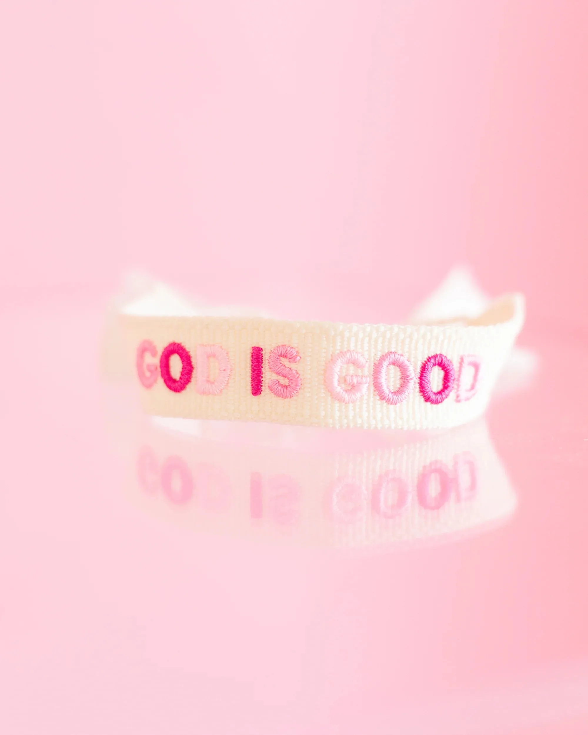 Embroidered "God Is Good" Bracelet