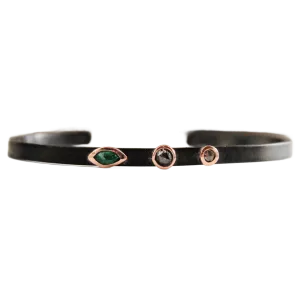 Emerald & Raw Diamond Cuff