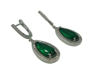 Emerald, Wedding Earrings, Dangle Earrings, Wedding Bridal Bridesmaid Jewelry Gift