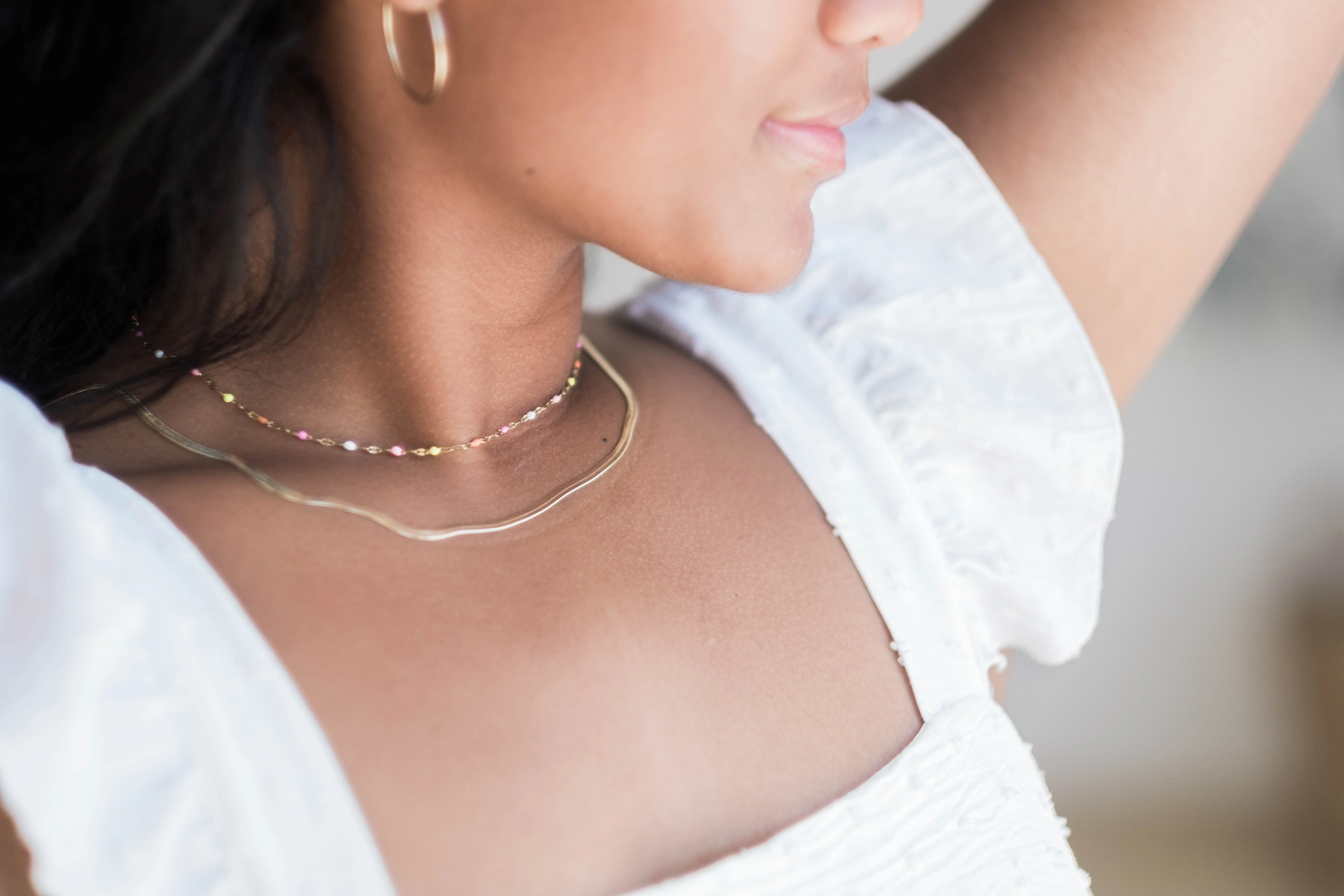 Enamel Lace Chain | Pink, Purple