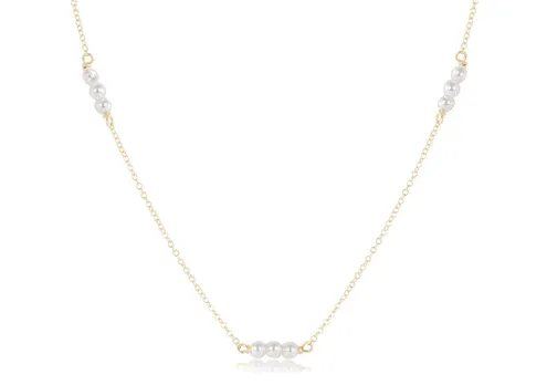 ENewton 15" Choker Joy Simplicity Chain Gold - 3mm Pearl