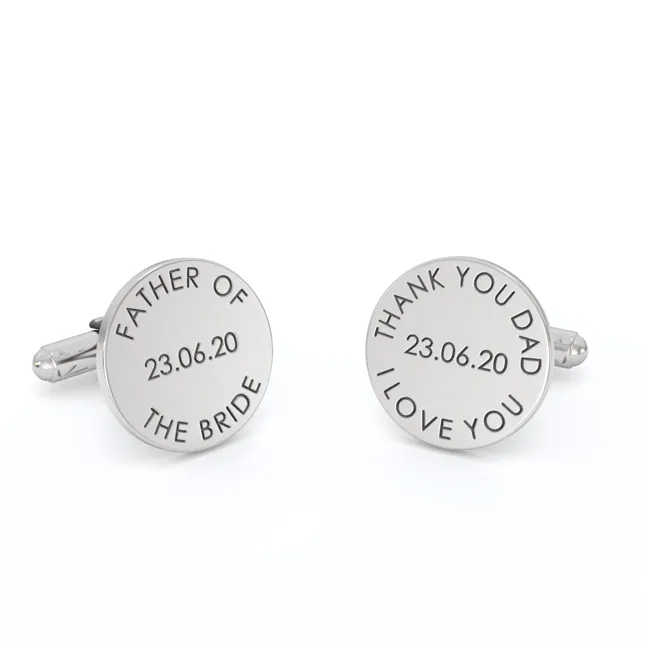 Engraved Circular Cufflink