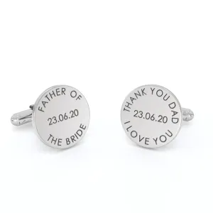 Engraved Circular Cufflink