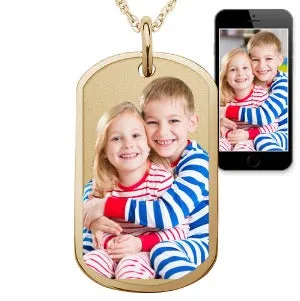 Engraved Dog Tag Photo Pendant Jewelry