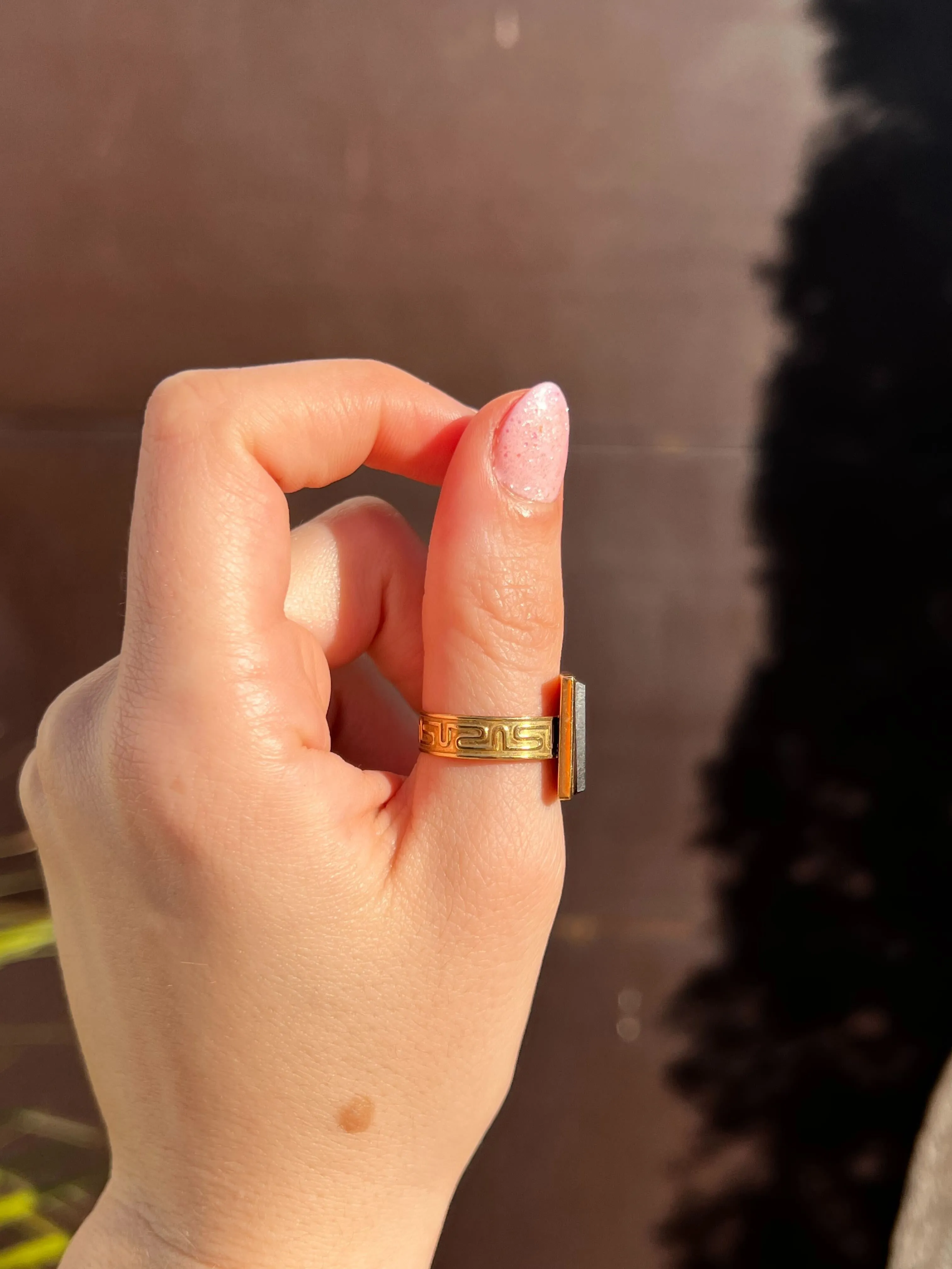 Equestrian Reverse Painted Cufflink Conversion Ring