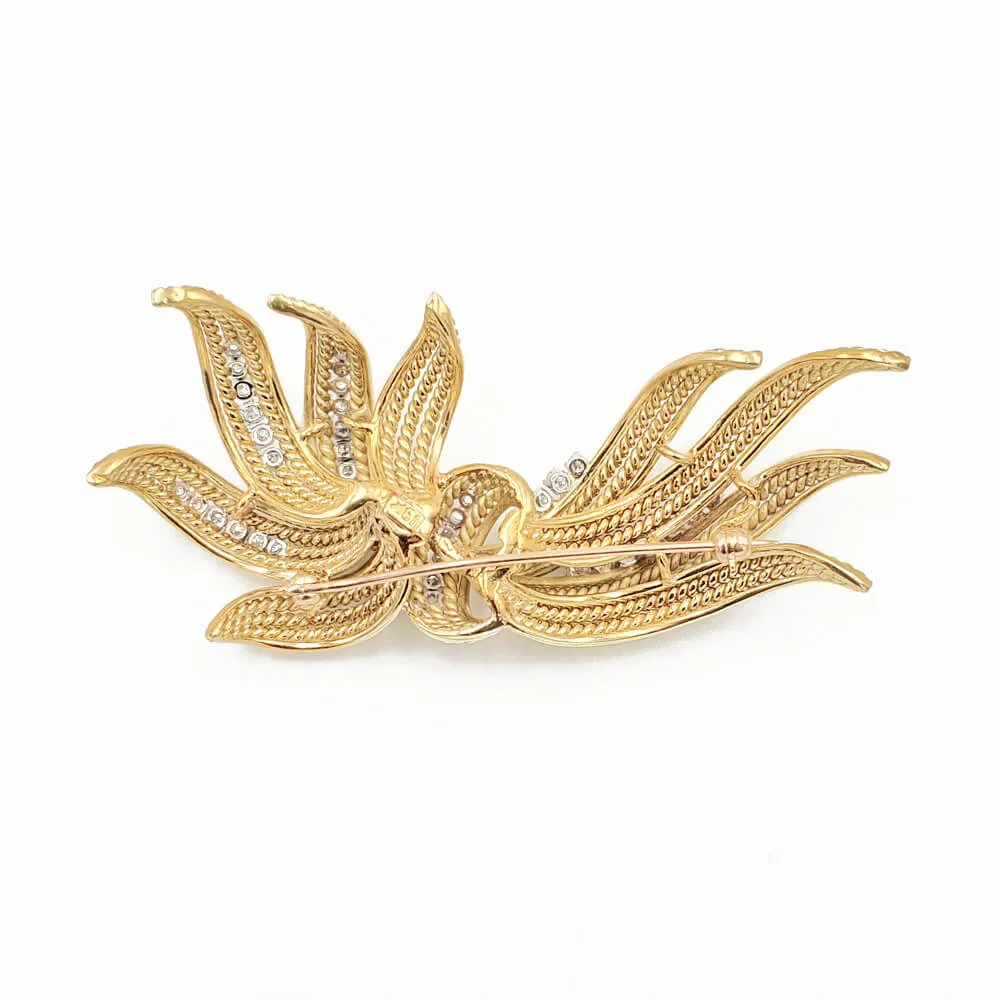 Estate 18K Yellow Gold Pin Brooch