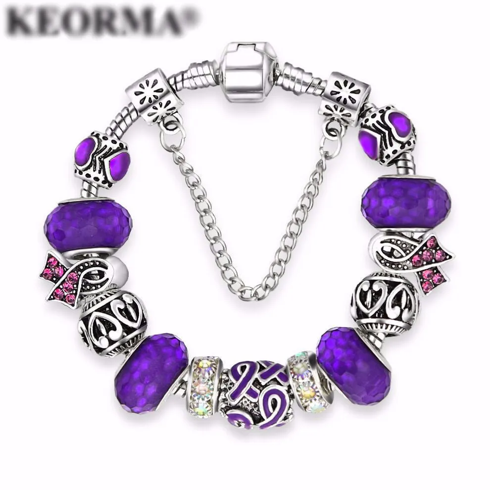 European Crystal Beads Ribbon Bracelets
