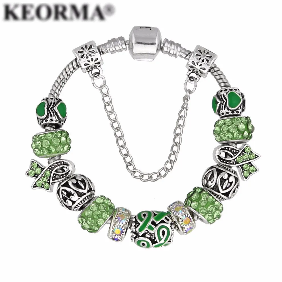 European Crystal Beads Ribbon Bracelets