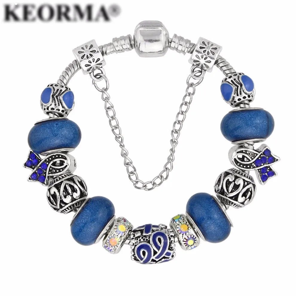 European Crystal Beads Ribbon Bracelets