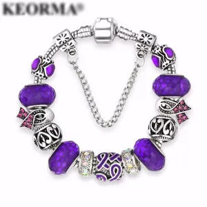 European Crystal Beads Ribbon Bracelets