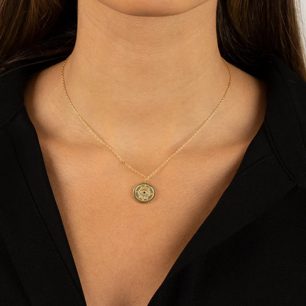 Evil Eye Medallion Pendant Necklace