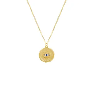 Evil Eye Medallion Pendant Necklace
